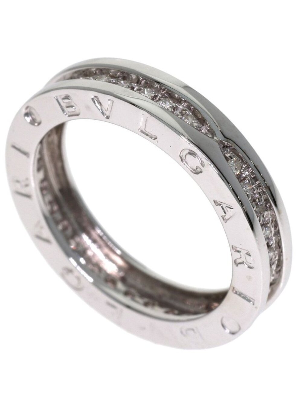 Bvlgari B.zero1 Band XS Full Diamond Ring 18k White Gold